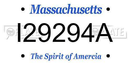 I29294A Massachusetts License Plate