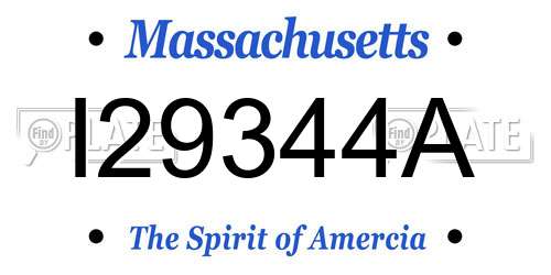 I29344A Massachusetts License Plate