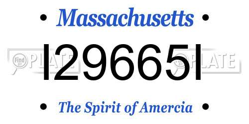 I29665I Massachusetts License Plate