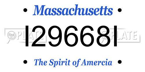 I29668I Massachusetts License Plate