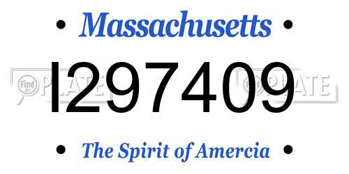 I297409 Massachusetts License Plate