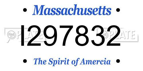 I297832 Massachusetts License Plate