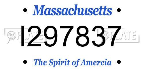 I297837 Massachusetts License Plate