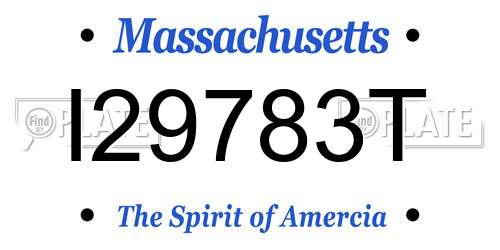 I29783T Massachusetts License Plate