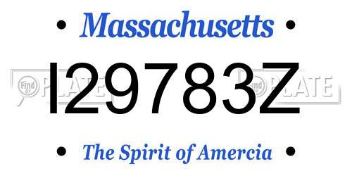 I29783Z Massachusetts License Plate