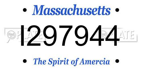 I297944 Massachusetts License Plate