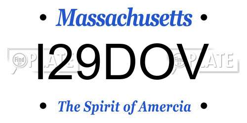 I29DOV Massachusetts License Plate