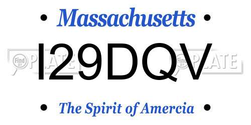I29DQV Massachusetts License Plate