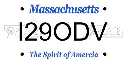 I29ODV Massachusetts License Plate