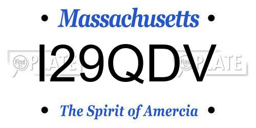I29QDV Massachusetts License Plate