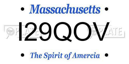 I29QOV Massachusetts License Plate