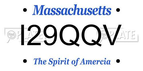 I29QQV Massachusetts License Plate
