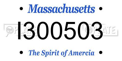 I300503 Massachusetts License Plate