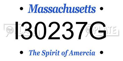 I30237G Massachusetts License Plate