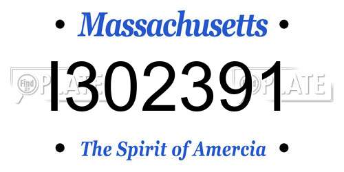 I302391 Massachusetts License Plate