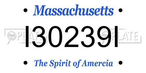 I30239I Massachusetts License Plate