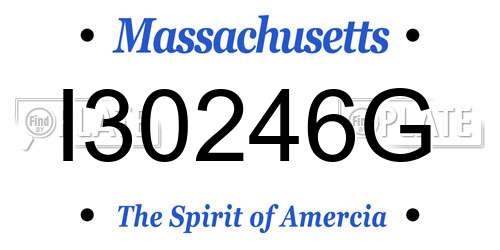 I30246G Massachusetts License Plate
