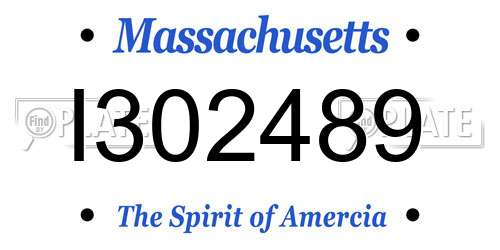I302489 Massachusetts License Plate