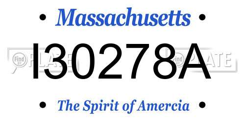 I30278A Massachusetts License Plate