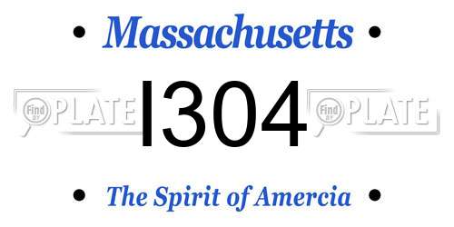 I304 Massachusetts License Plate
