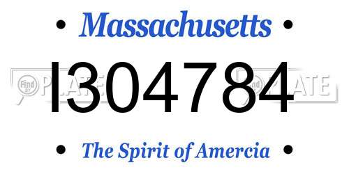 I304784 Massachusetts License Plate