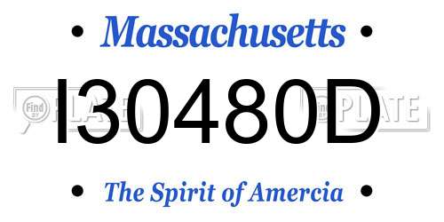 I30480D Massachusetts License Plate