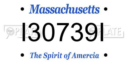 I30739I Massachusetts License Plate