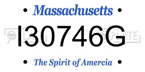 I30746G Massachusetts License Plate