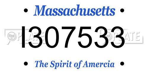 I307533 Massachusetts License Plate