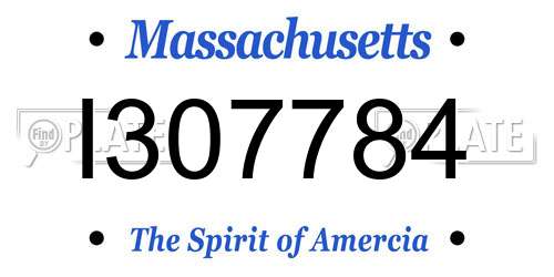 I307784 Massachusetts License Plate