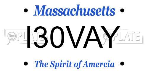I30VAY Massachusetts License Plate