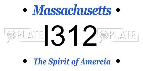 I312 Massachusetts License Plate