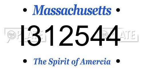 I312544 Massachusetts License Plate