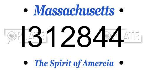 I312844 Massachusetts License Plate