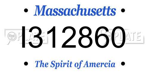 I312860 Massachusetts License Plate