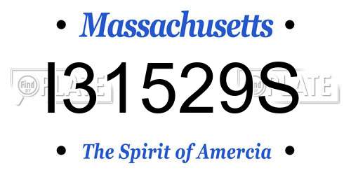 I31529S Massachusetts License Plate
