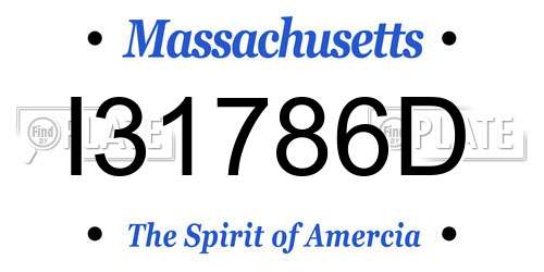 I31786D Massachusetts License Plate