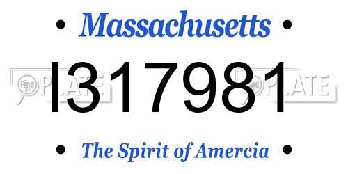 I317981 Massachusetts License Plate