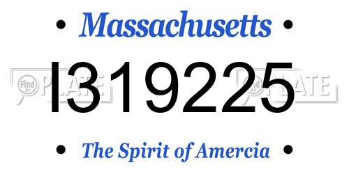 I319225 Massachusetts License Plate