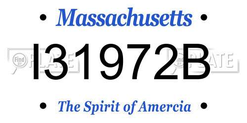 I31972B Massachusetts License Plate
