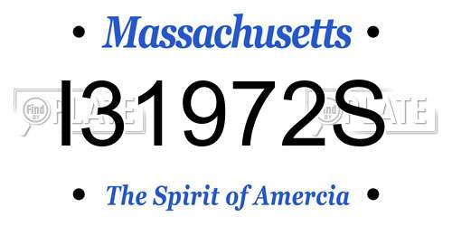 I31972S Massachusetts License Plate