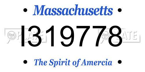 I319778 Massachusetts License Plate