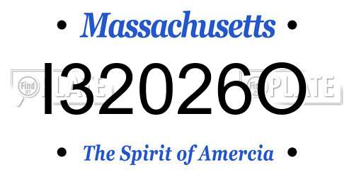 I32026O Massachusetts License Plate