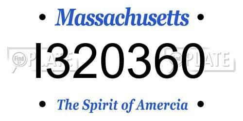 I320360 Massachusetts License Plate