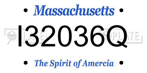 I32036Q Massachusetts License Plate