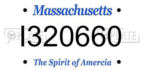 I320660 Massachusetts License Plate