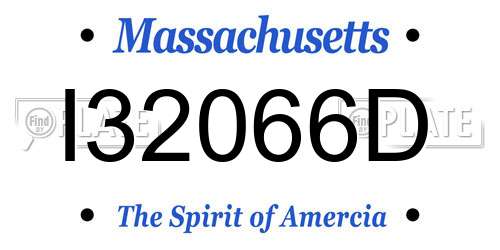I32066D Massachusetts License Plate