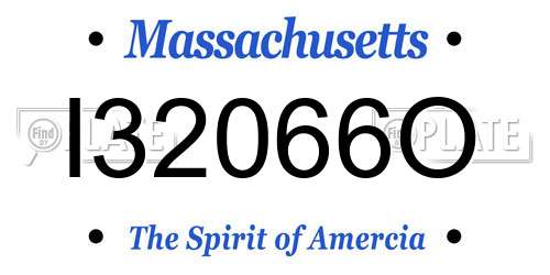 I32066O Massachusetts License Plate