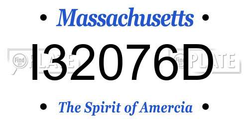 I32076D Massachusetts License Plate