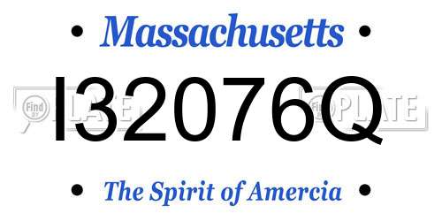 I32076Q Massachusetts License Plate